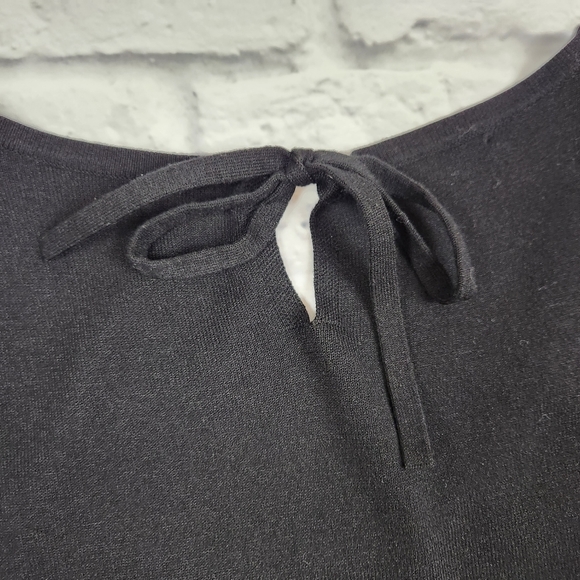 Talbots Shirt Womens Large Black Lace Trim - Picture 5 of 12